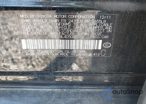 2013 Lexus Gs 350 z USA, uszkodzony, nr VIN JTHCE1BL4D5000554